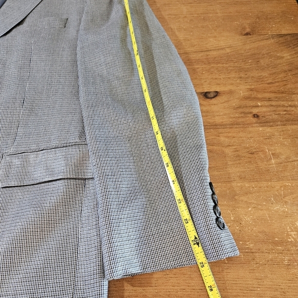 Ralph Ralph Lauren Silk Blue Gray Houndstooth Print Sport Coat Blazer Size 40R - Picture 15 of 15